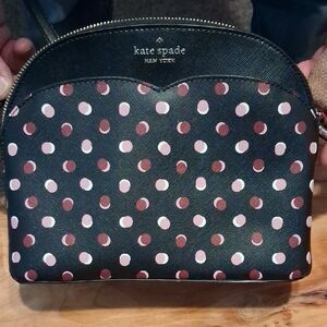 kate spade Black Crossbody with Pink and Maroon Polka Dots